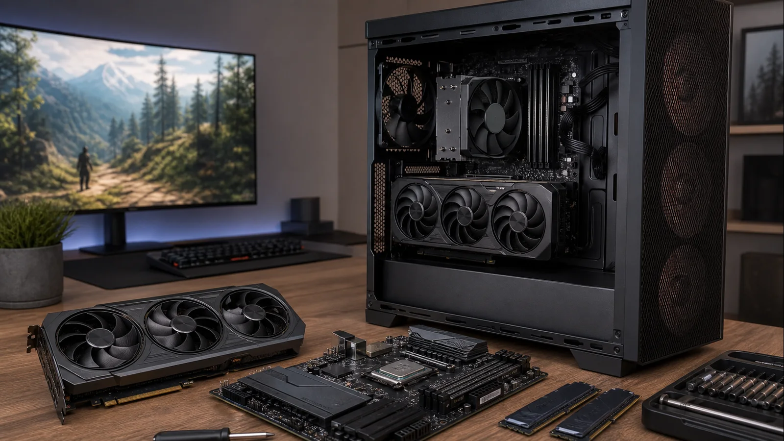 A balanced gaming PC build pairing a modern processor with the GeForce RTX 5070