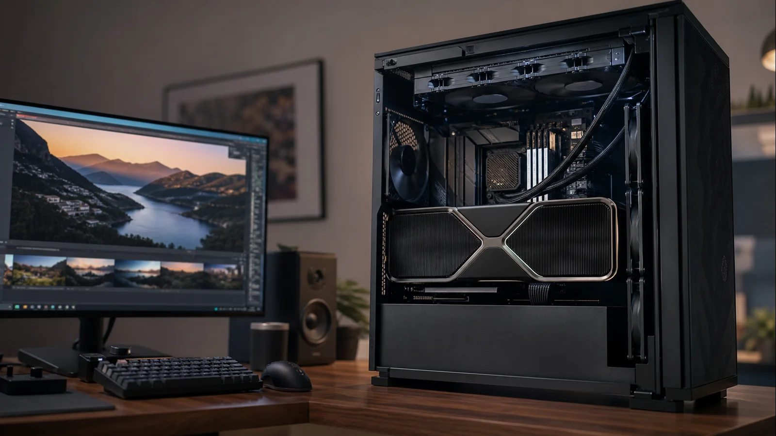 A flagship gaming workstation configured around an NVIDIA GeForce RTX 5090