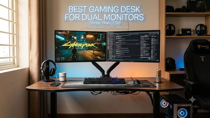 Best gaming desk for dual monitors
