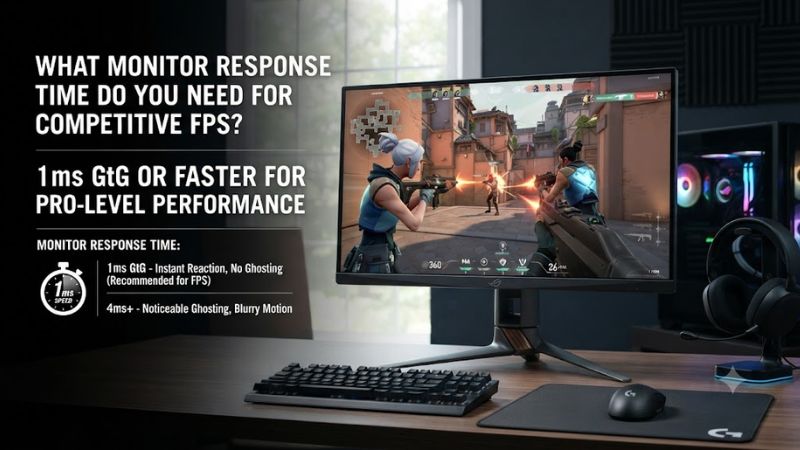 What monitor response time do you need for competitive fps