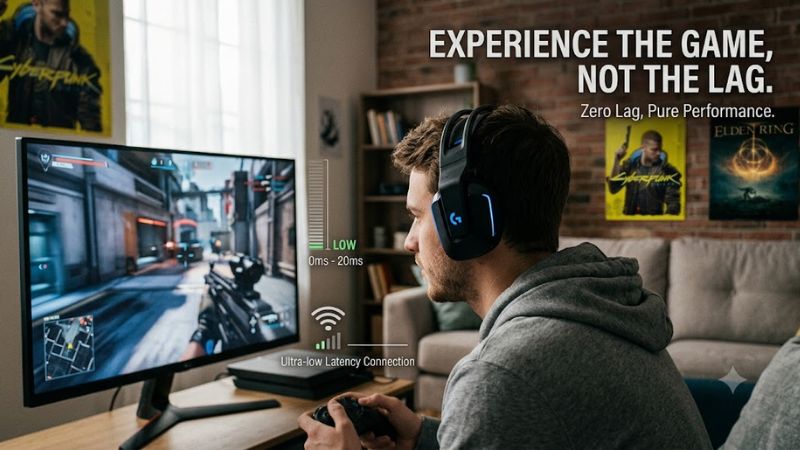 Wireless headset latency
