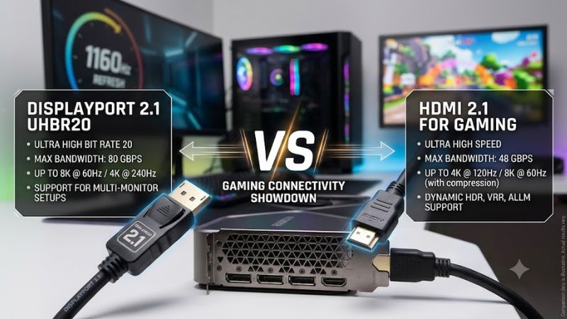 DisplayPort 2.1 UHBR20 vs HDMI 2.1