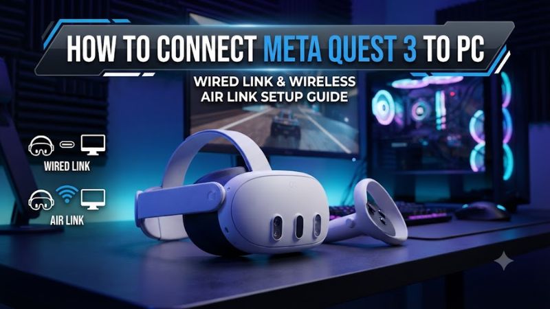 How to connect meta quest 3 to pc