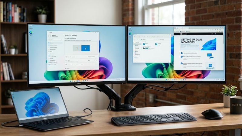 How to set up dual monitors on windows 11